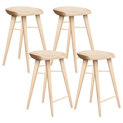 Counter Height Modern Wood Backless Bar Stool Image - 27