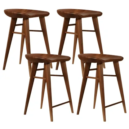 Counter Height Modern Wood Backless Bar Stool Image - 30