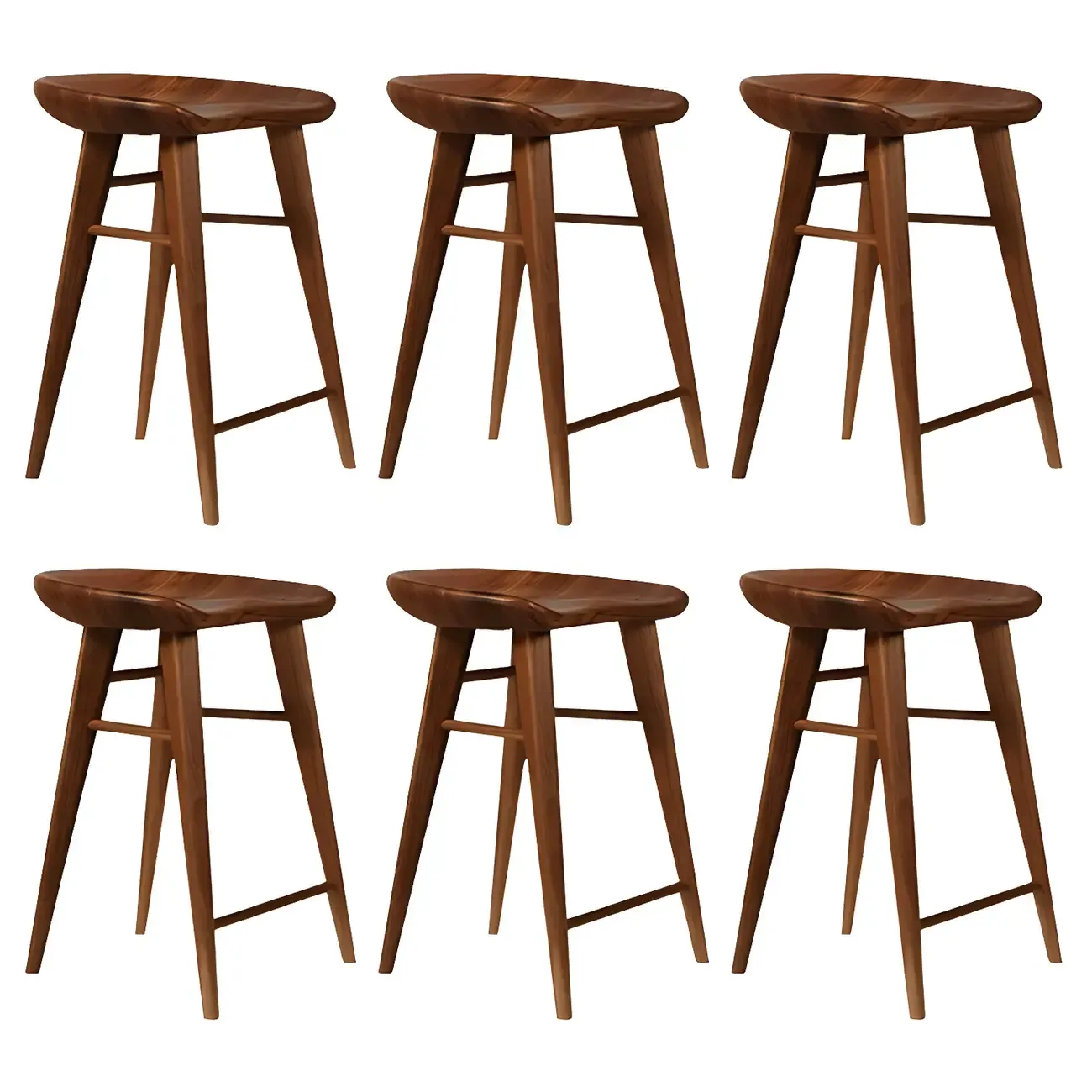 Counter Height Modern Wood Backless Bar Stool Image - 31