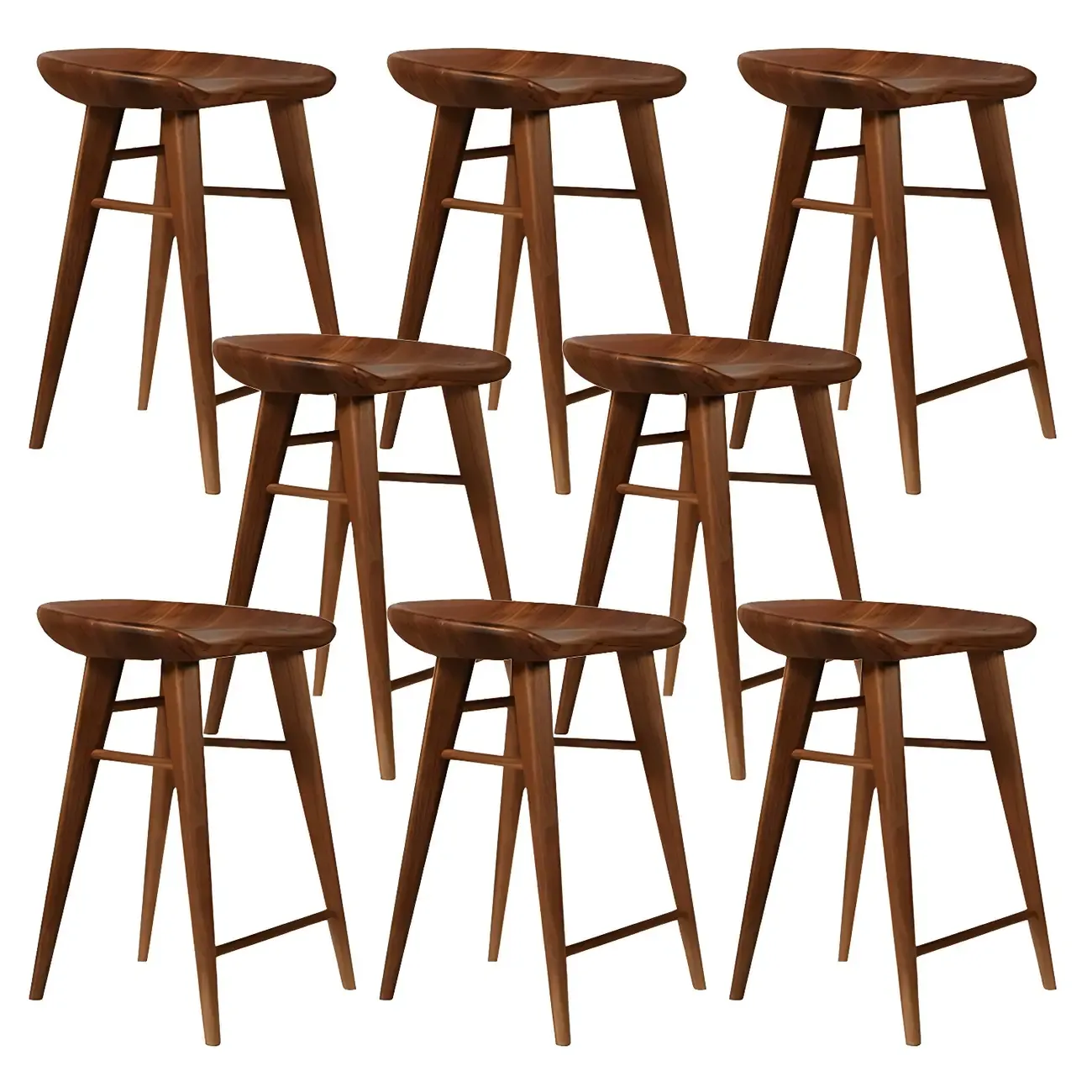 Counter Height Modern Wood Backless Bar Stool Image - 32
