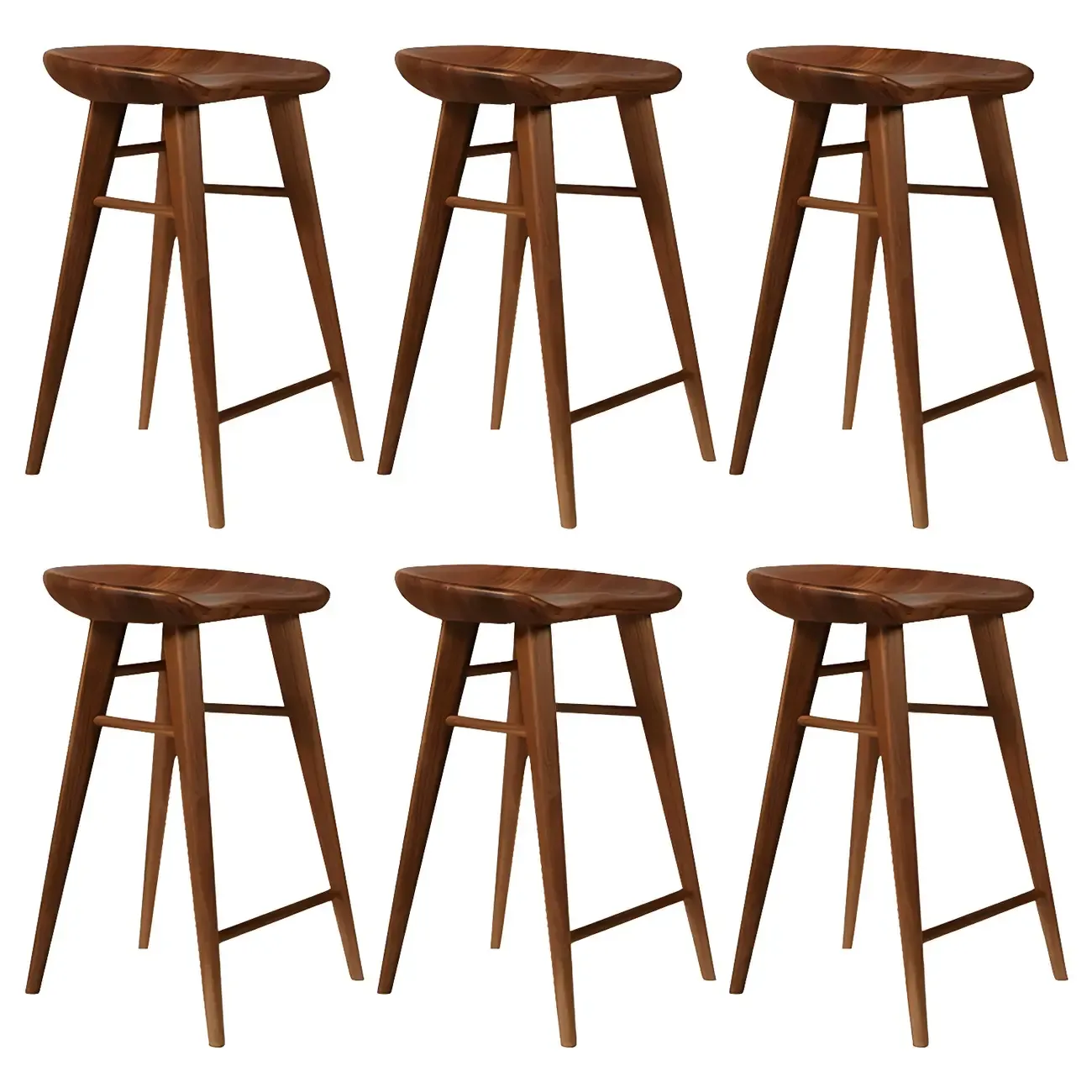 Counter Height Modern Wood Backless Bar Stool Image - 34