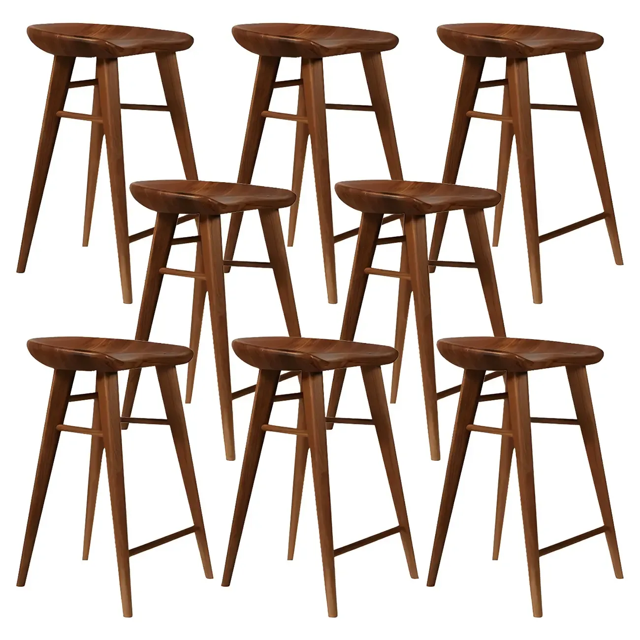 Counter Height Modern Wood Backless Bar Stool Image - 35