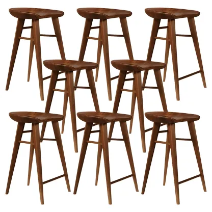 Counter Height Modern Wood Backless Bar Stool Image - 35