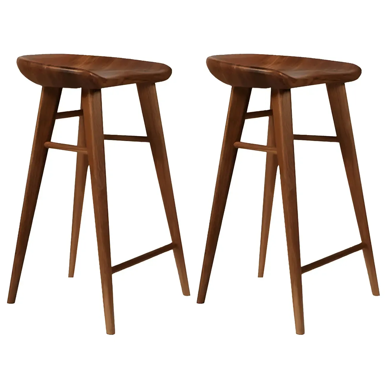 Counter Height Modern Wood Backless Bar Stool Image - 5