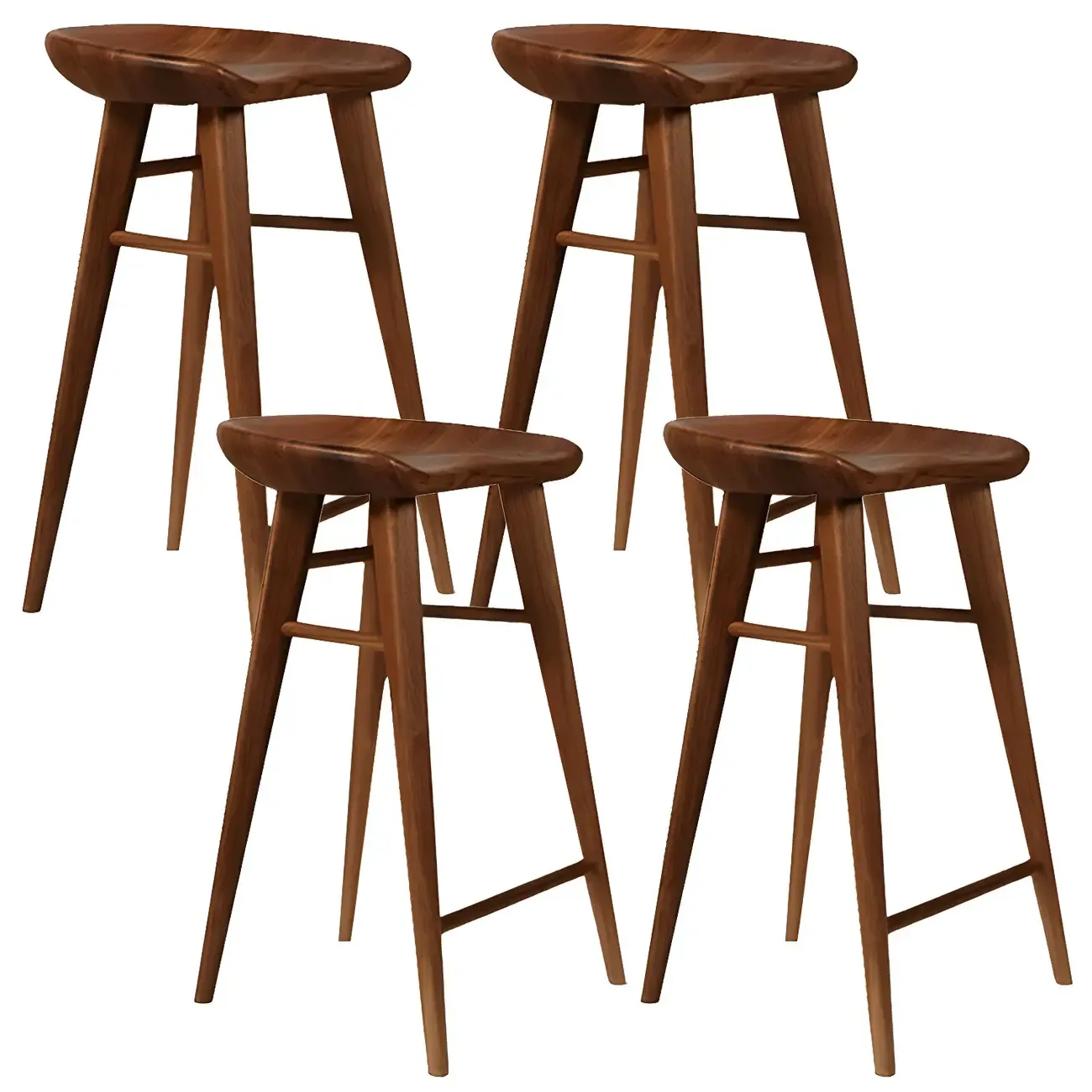 Counter Height Modern Wood Backless Bar Stool Image - 36