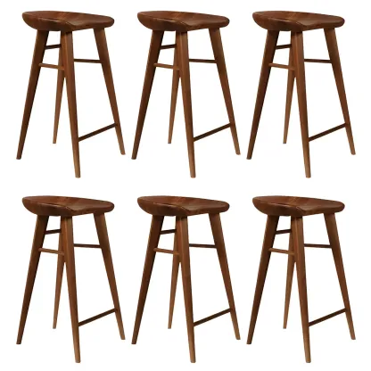 Counter Height Modern Wood Backless Bar Stool Image - 37