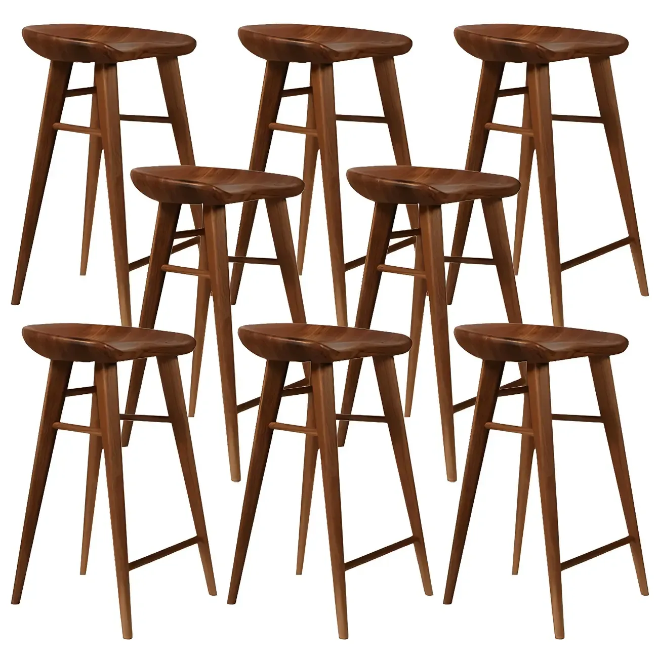 Counter Height Modern Wood Backless Bar Stool Image - 38
