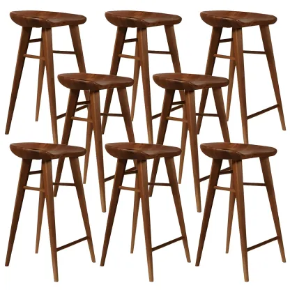 Counter Height Modern Wood Backless Bar Stool Image - 38