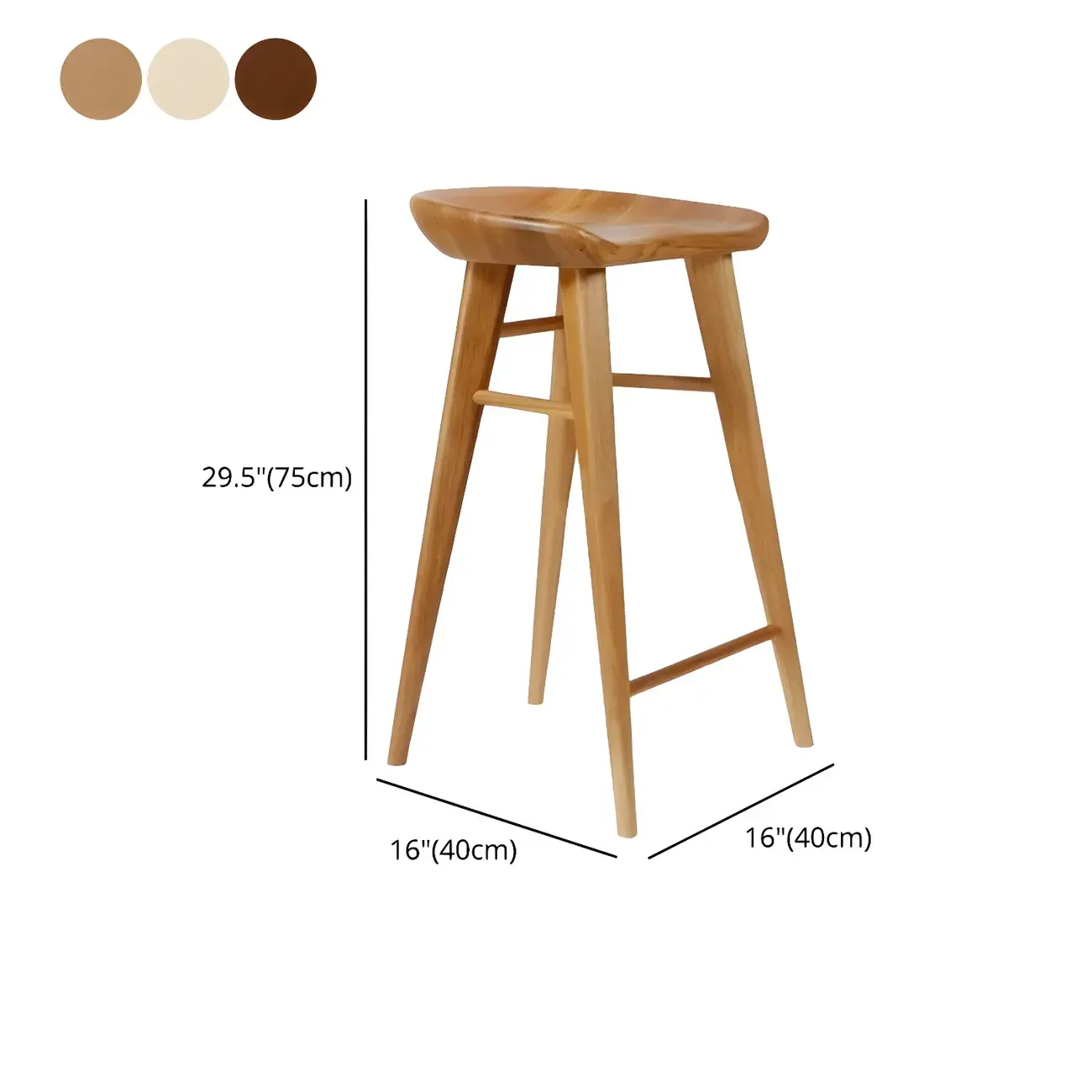 Counter Height Modern Wood Backless Bar Stool Image - 41