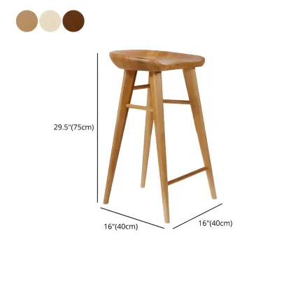 Counter Height Modern Wood Backless Bar Stool Image - 41