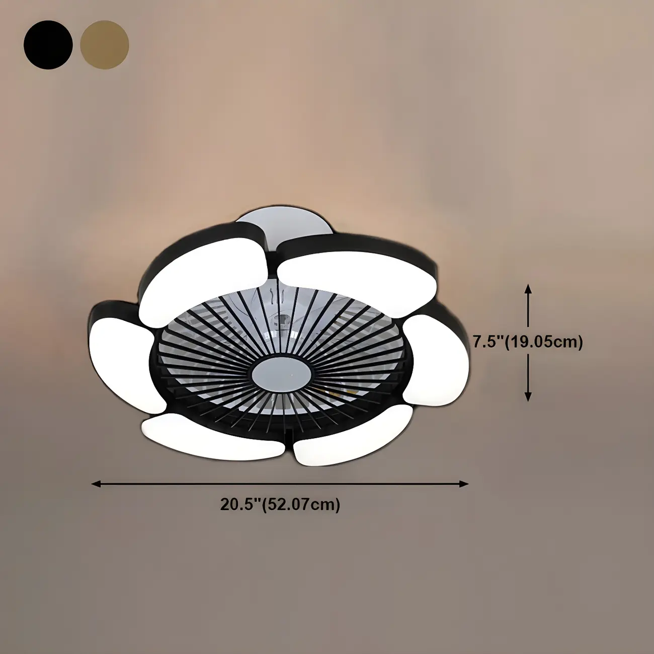 Modern Flush Mount Ceiling Fan with Light Remote for Bedroom #size
