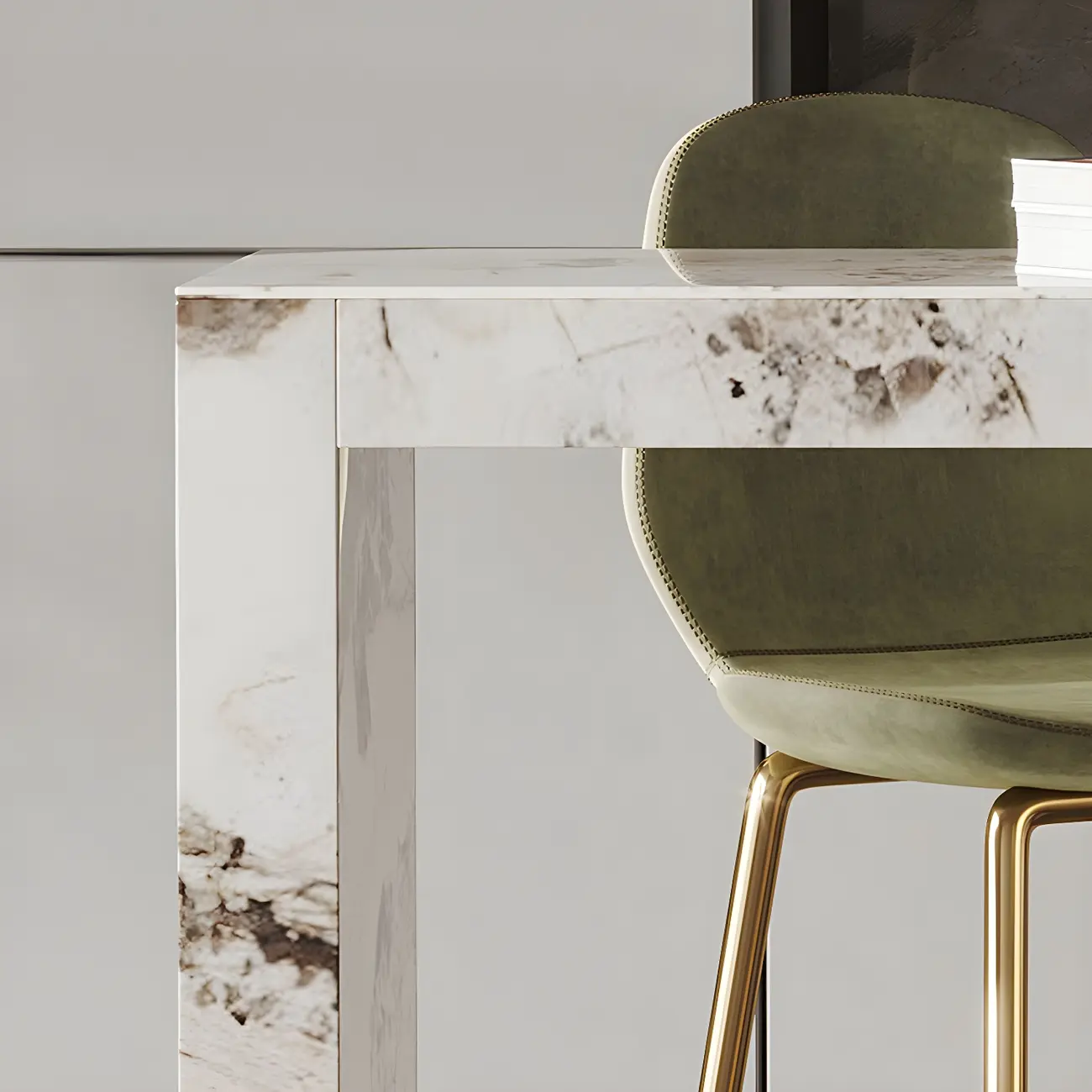 Glam Pandora Gold Stone Rectangular Bar Tables Image - 7 | homeyfad