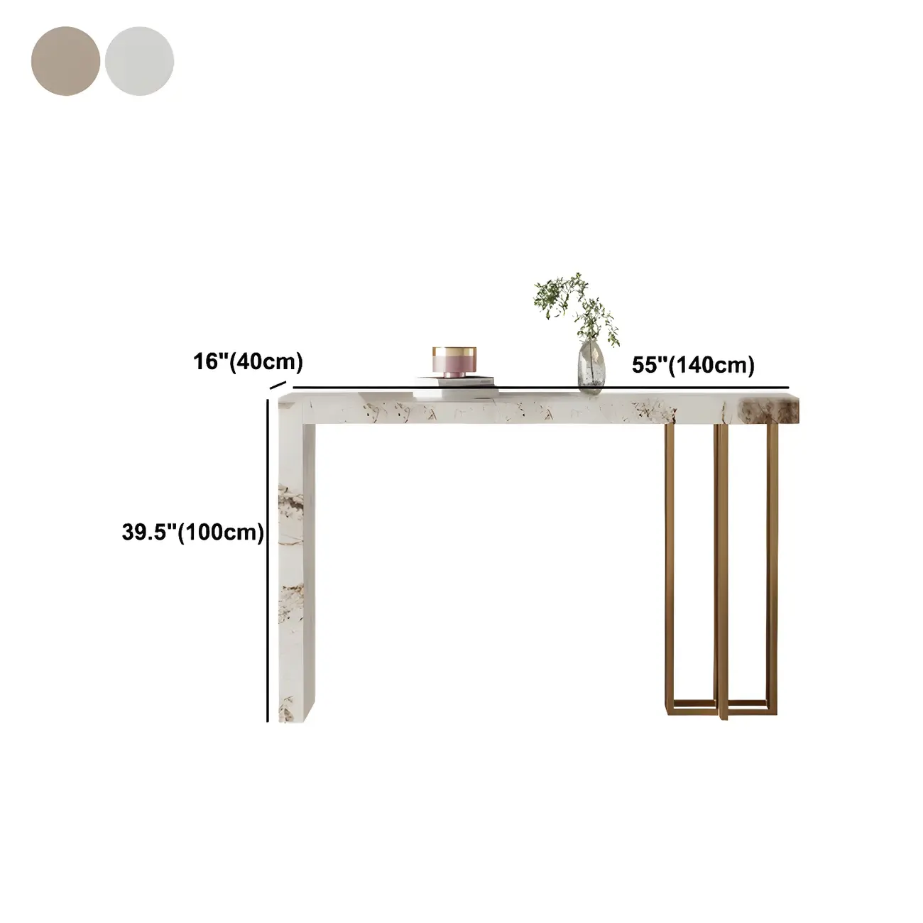 Glam Pandora Gold Stone Rectangular Bar Tables Image - 15 | homeyfad