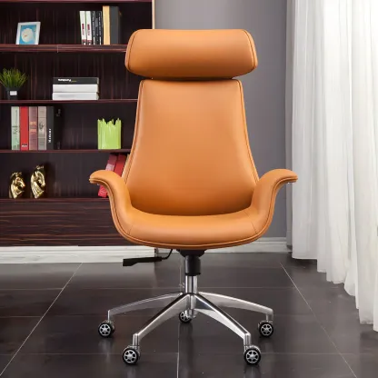 Ergonomic Adjustable Swivel Office Chair With Headrest Image - 1