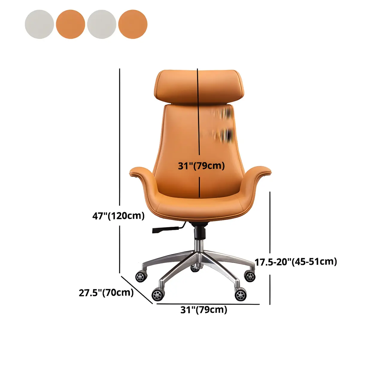 Ergonomic Adjustable Swivel Office Chair With Headrest #size | homeyfad
