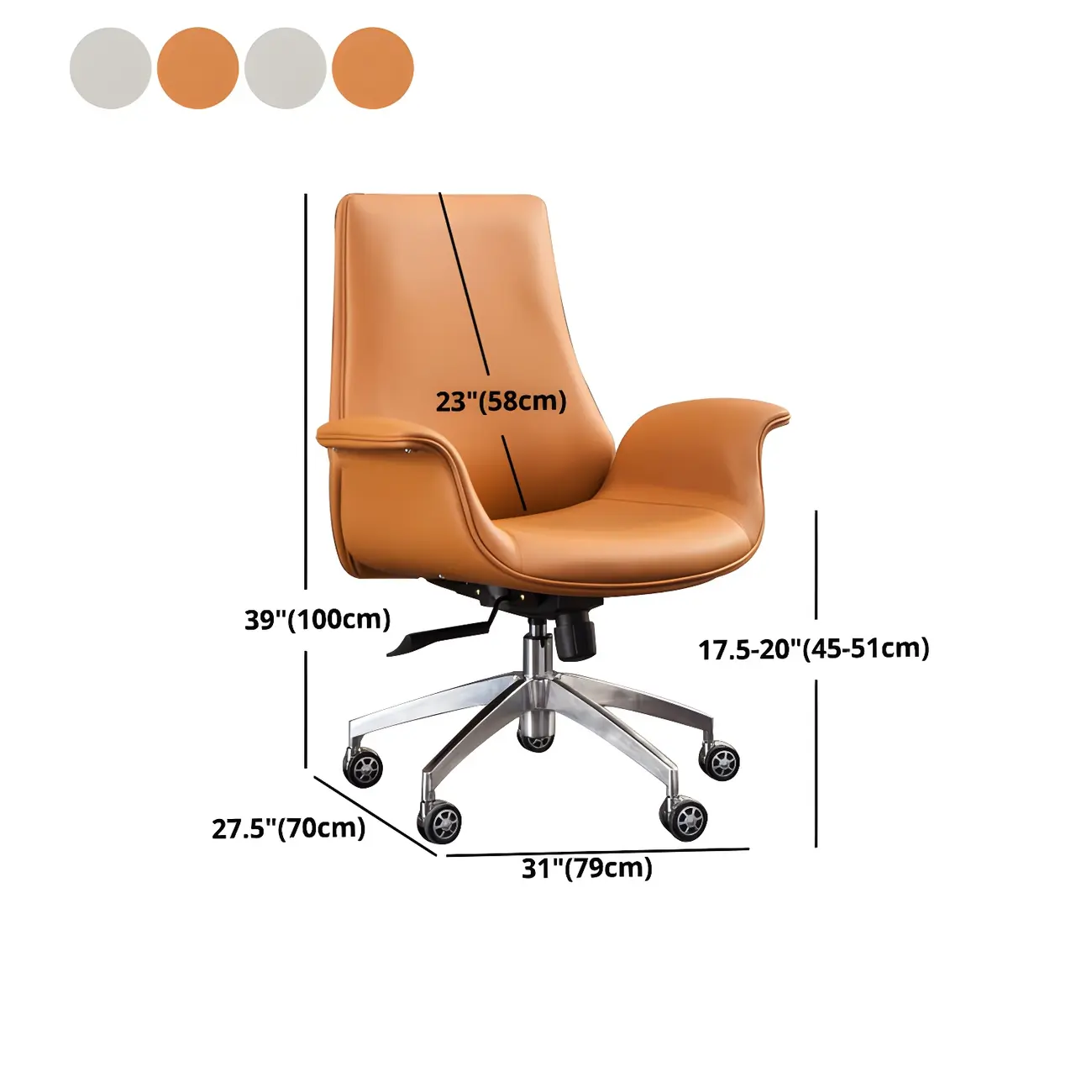 Ergonomic Adjustable Swivel Office Chair With Headrest Image - 18 | homeyfad