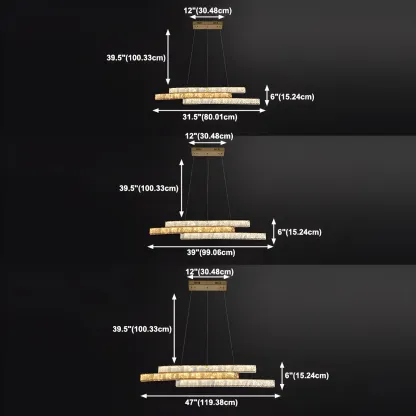 Modish 3-Tier Crystal LED Linear Pendant Light Image - 11