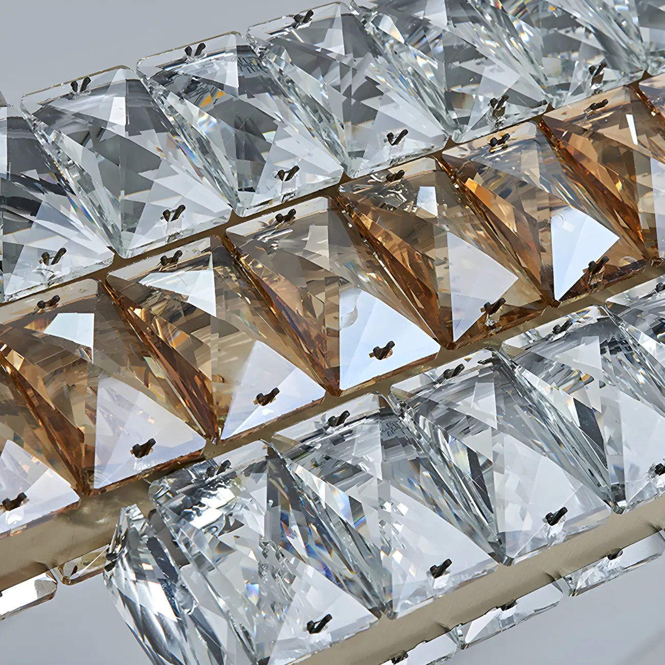 Modish 3-Tier Crystal LED Linear Pendant Light Image - 12 | homeyfad