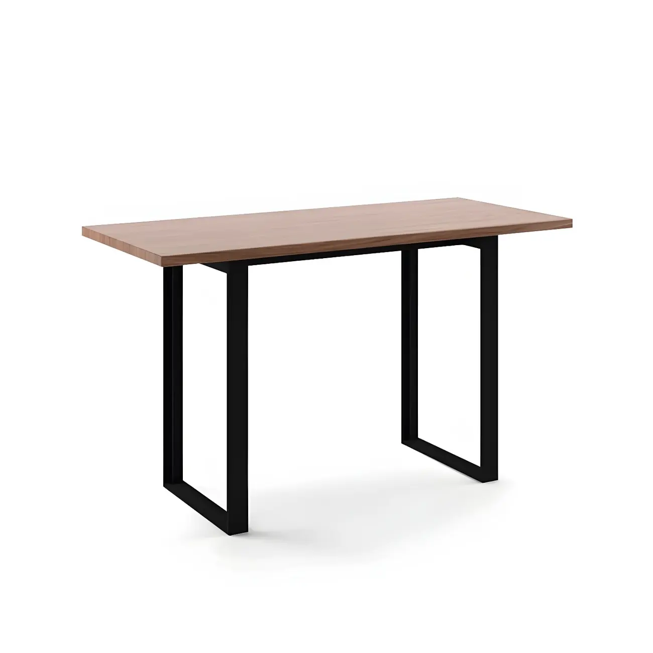 Industrial Walnut Rectangular Large Dining Bar Table Image - 5 | homeyfad