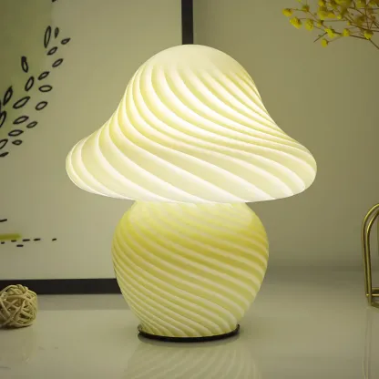 Cute Mushroom Shape Glass Kids Lamp LED for Bedroom