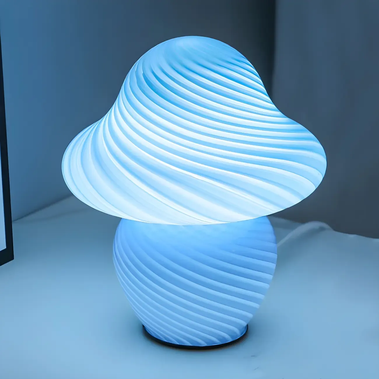 Cute Mushroom Shape Glass Kids Lamp LED for Bedroom