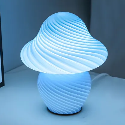 Cute Mushroom Shape Glass Kids Lamp LED for Bedroom
