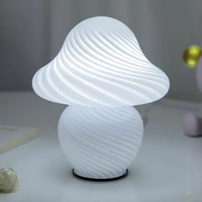 Cute Mushroom Shape Glass Kids Lamp LED for Bedroom
