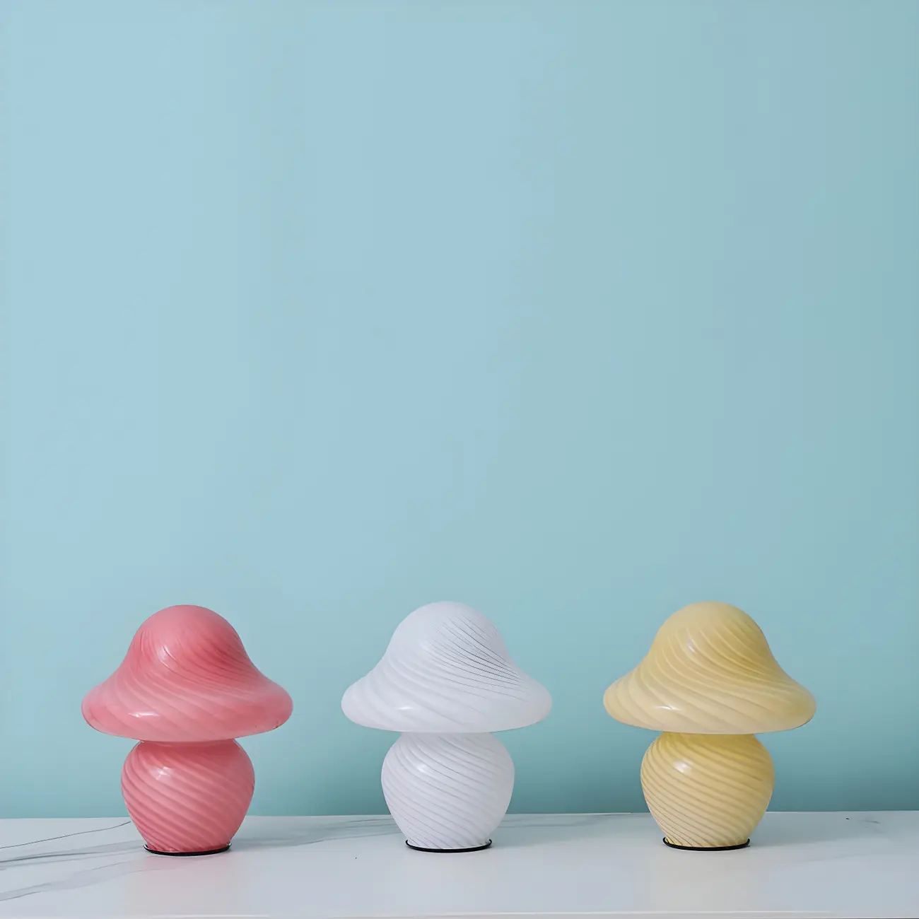 Cute Mushroom Shape Glass Kids Lamp LED for Bedroom | homeyfad