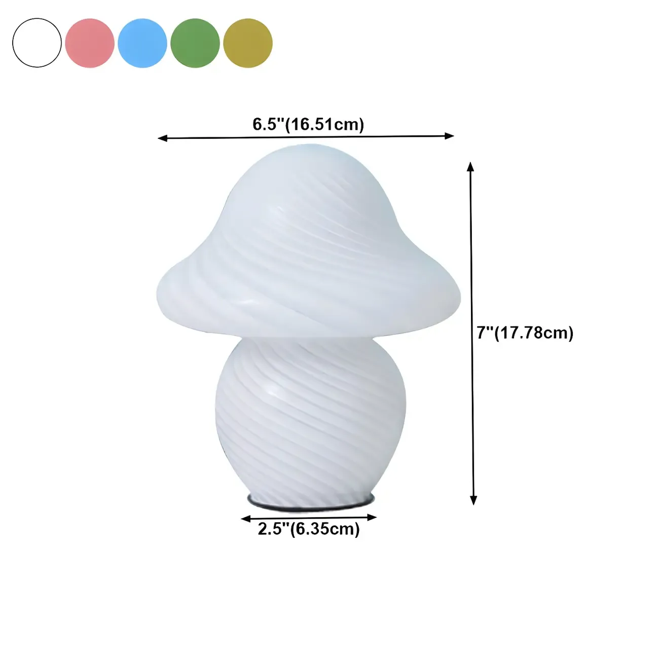 Cute Mushroom Shape Glass Kids Lamp LED for Bedroom