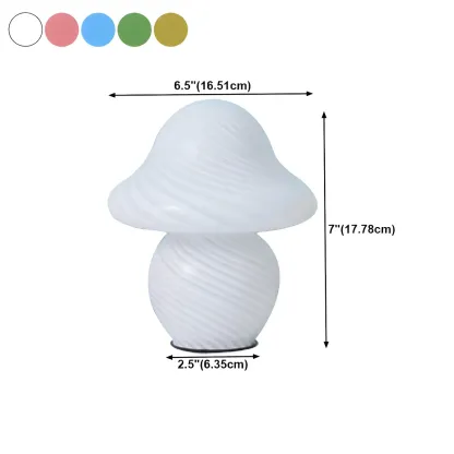 Cute Mushroom Shape Glass Kids Lamp LED for Bedroom