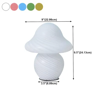 Cute Mushroom Shape Glass Kids Lamp LED for Bedroom