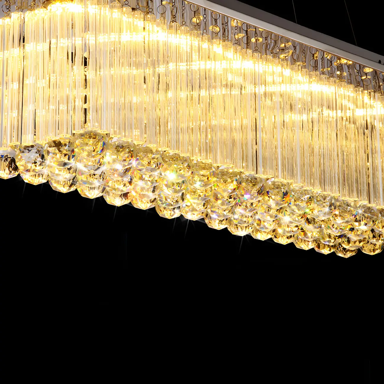 Luxurious Crystal LED Rectangular Pendant Light Image - 7 | homeyfad