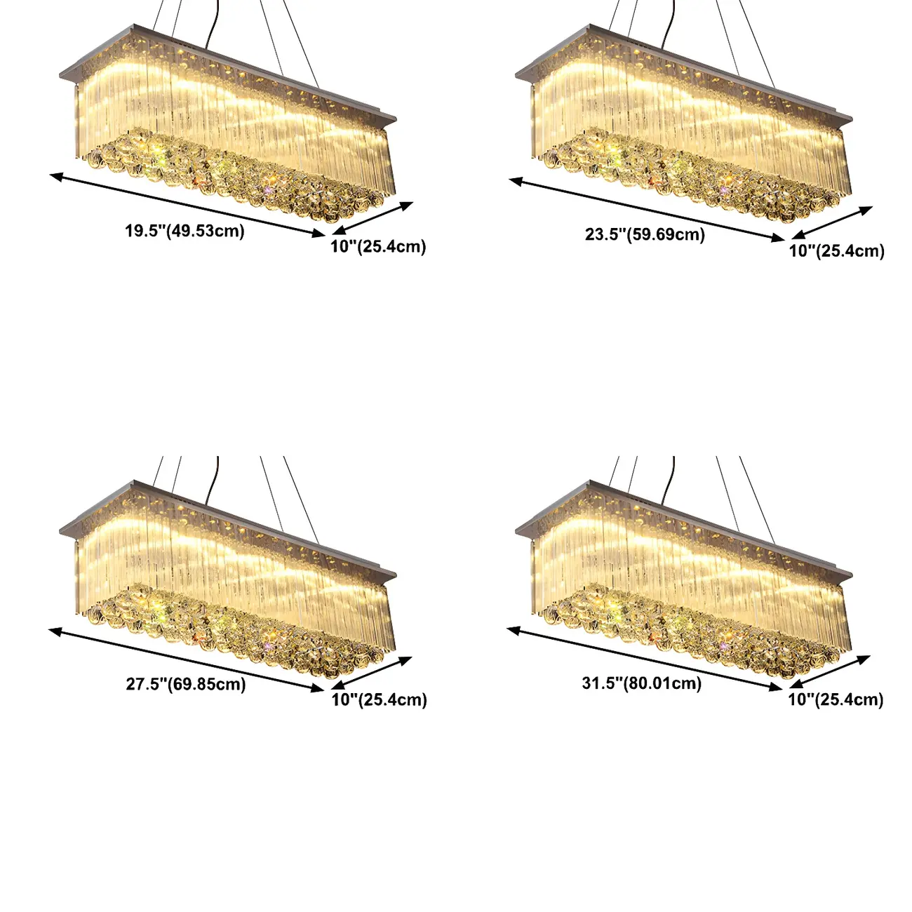 Luxurious Crystal LED Rectangular Pendant Light Image - 9 | homeyfad