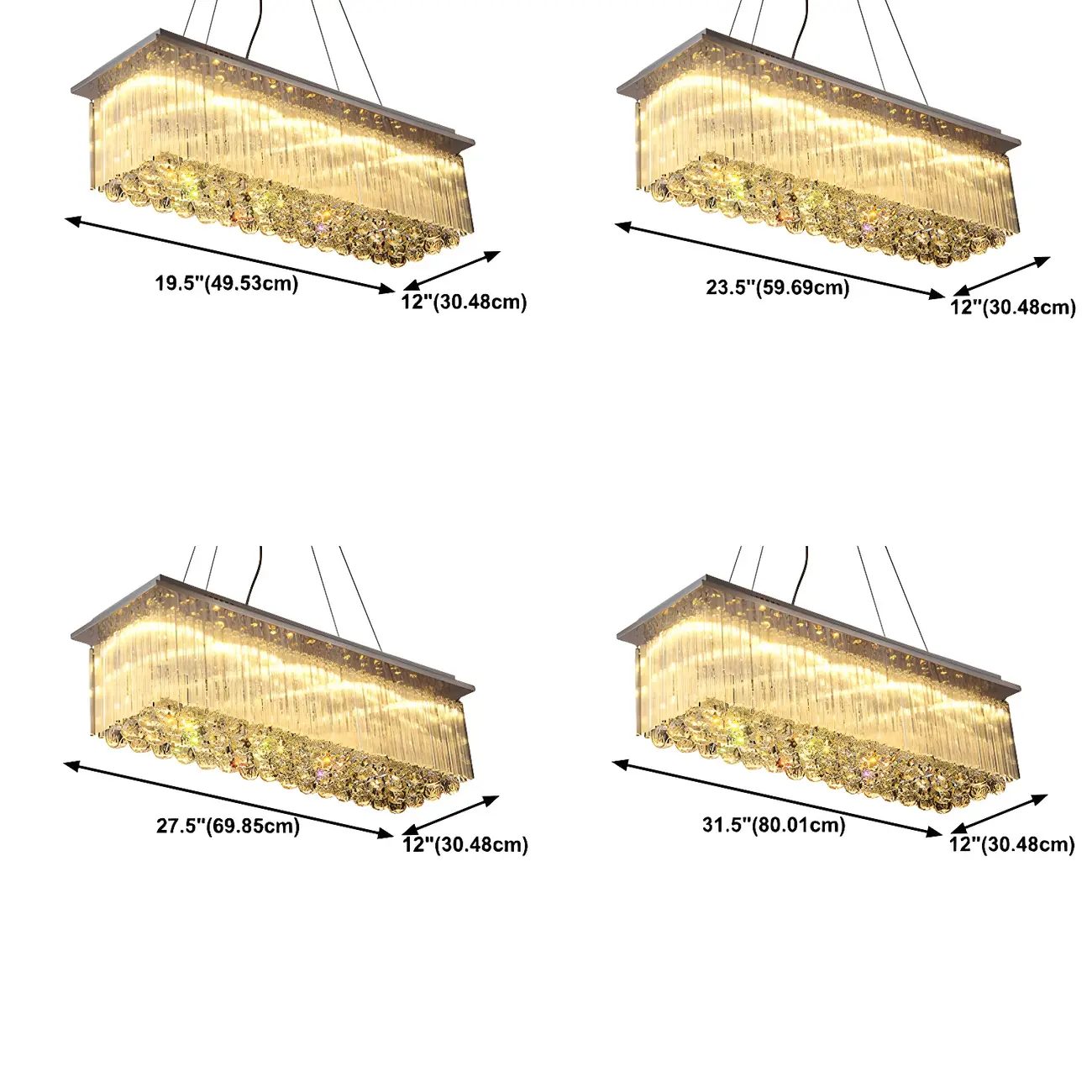 Luxurious Crystal LED Rectangular Pendant Light Image - 10 | homeyfad
