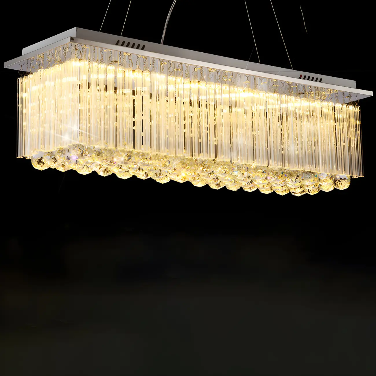Luxurious Crystal LED Rectangular Pendant Light Image - 4 | homeyfad