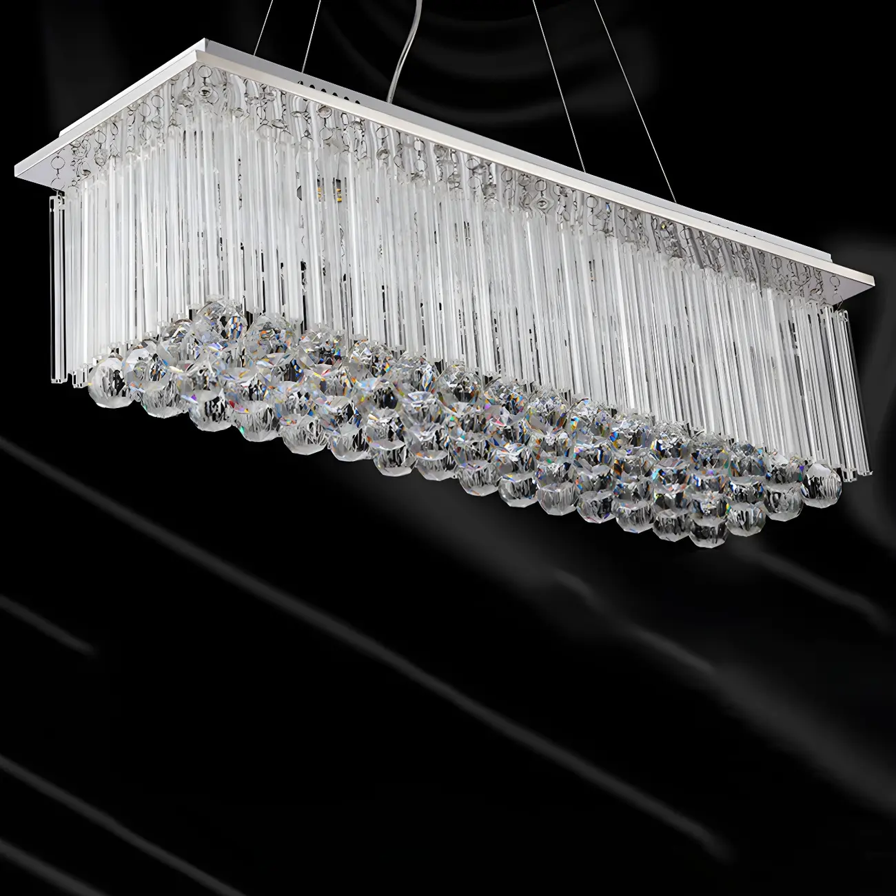 Luxurious Crystal LED Rectangular Pendant Light Image - 6 | homeyfad