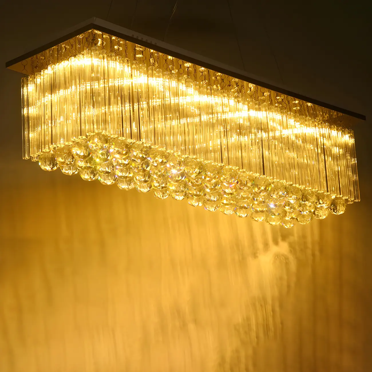 Luxurious Crystal LED Rectangular Pendant Light Image - 12 | homeyfad