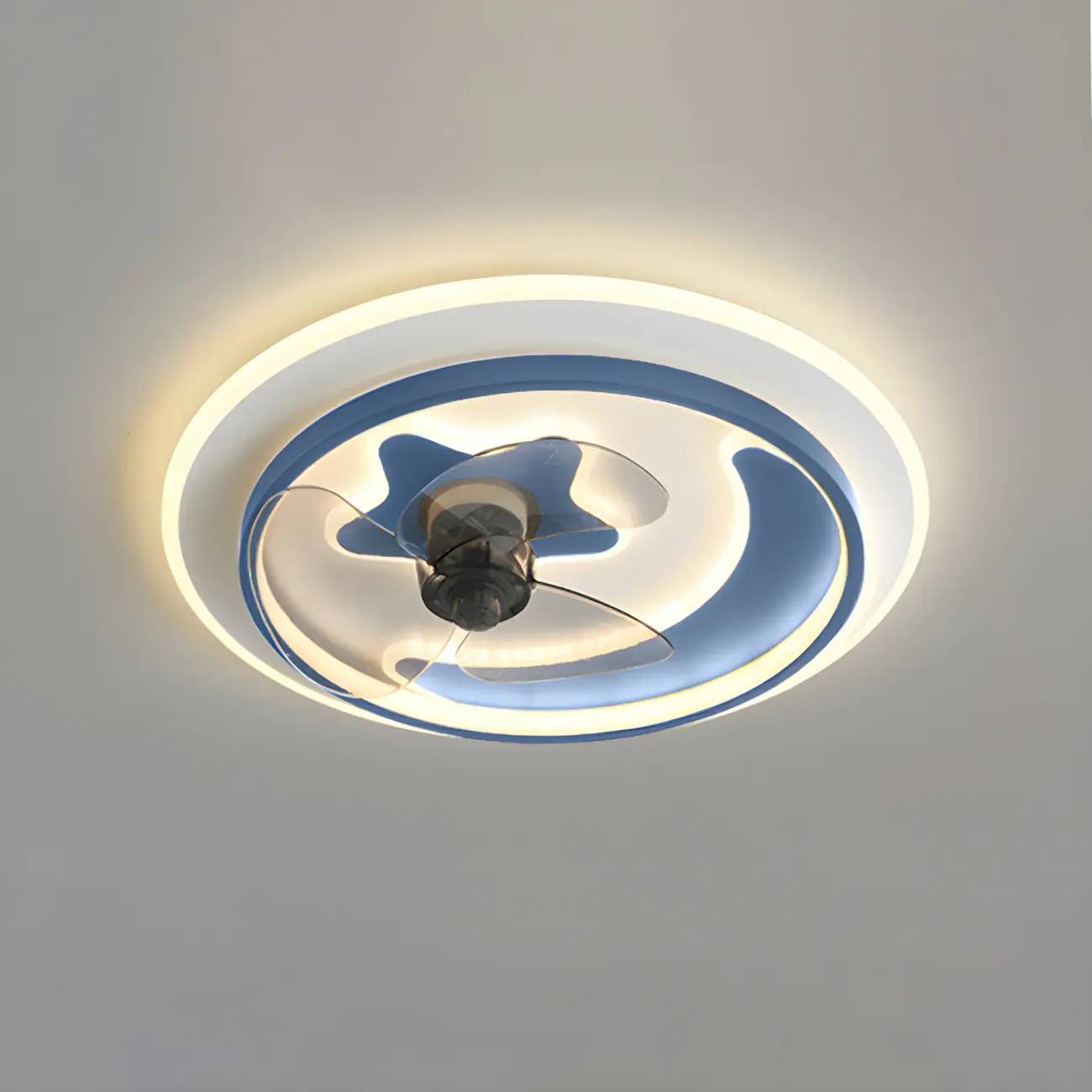 3-Blade Flush Mount LED Ceiling Fan with Light for Kids Image - 1 | homeyfad