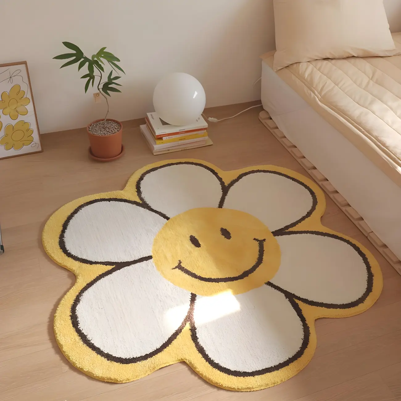 Kids Polyester Flower Round Washable Area Rug  Image - 1 | homeyfad