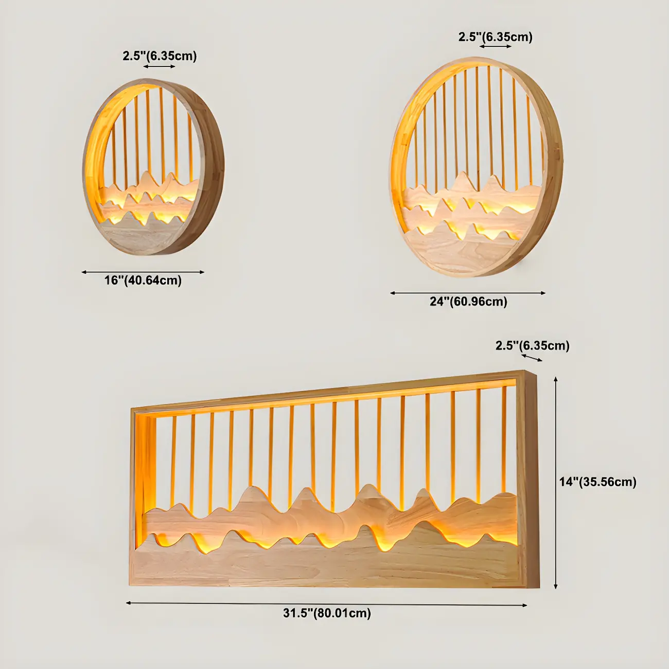 Oriental Wood Geometric LED Wall Sconce for Bedroom Image - 12 | homeyfad