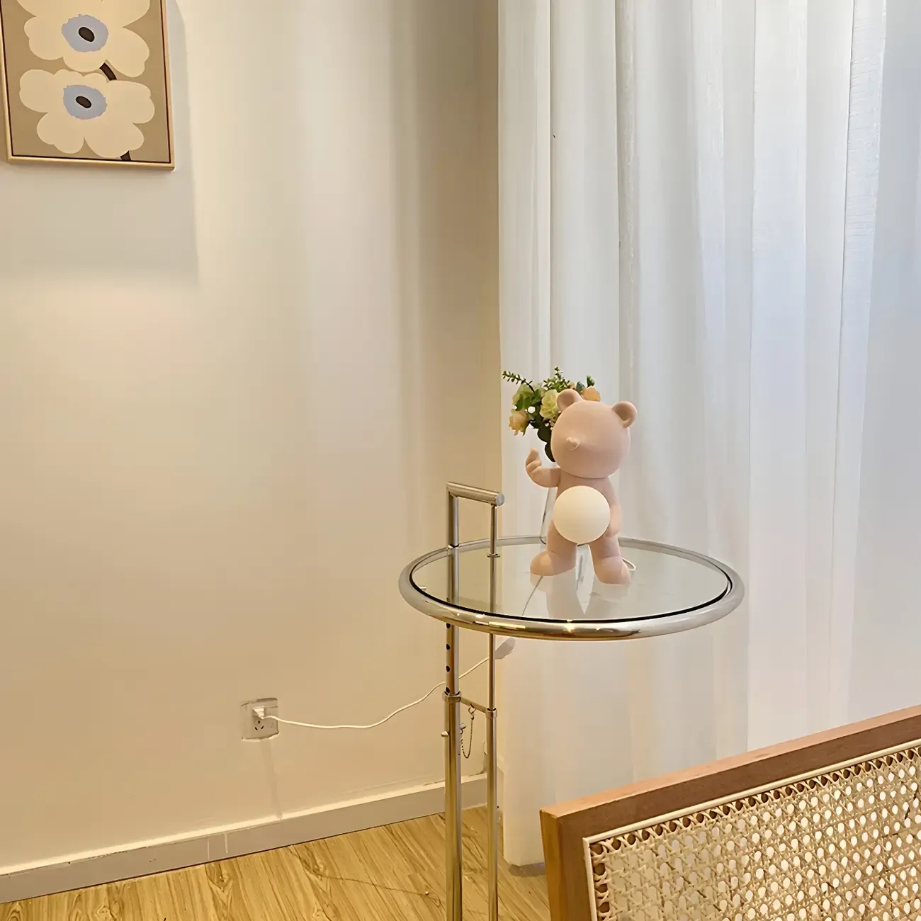 Contemporary Bear Table Lamp with Glass Globe Shade Image - 8