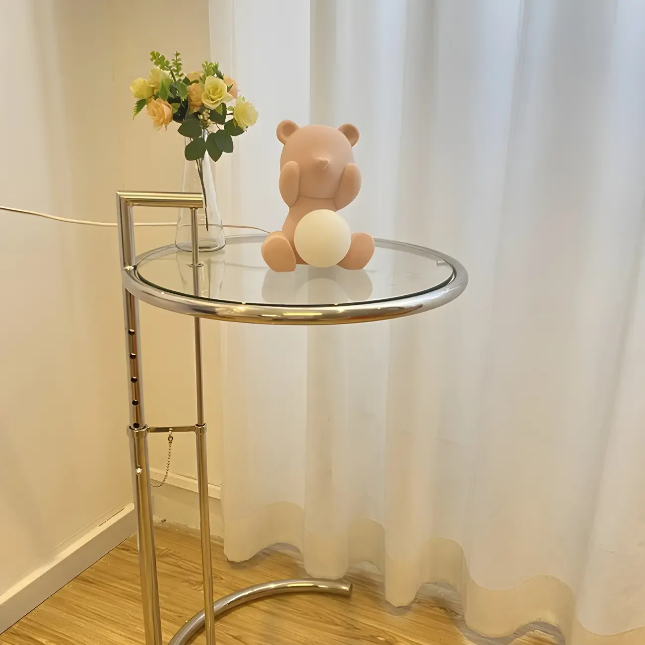 Contemporary Bear Table Lamp with Glass Globe Shade Image - 14