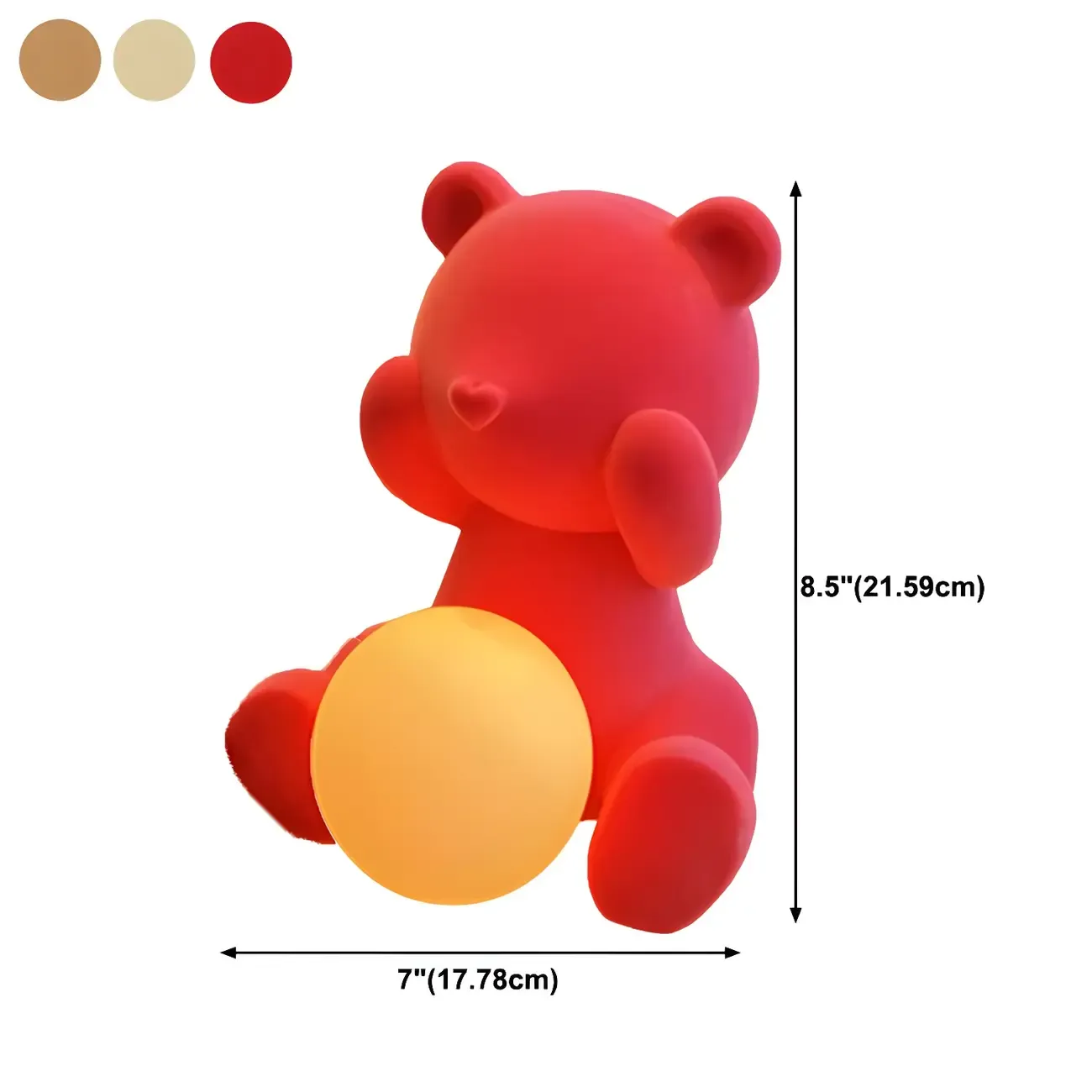 Contemporary Bear Table Lamp with Glass Globe Shade #size