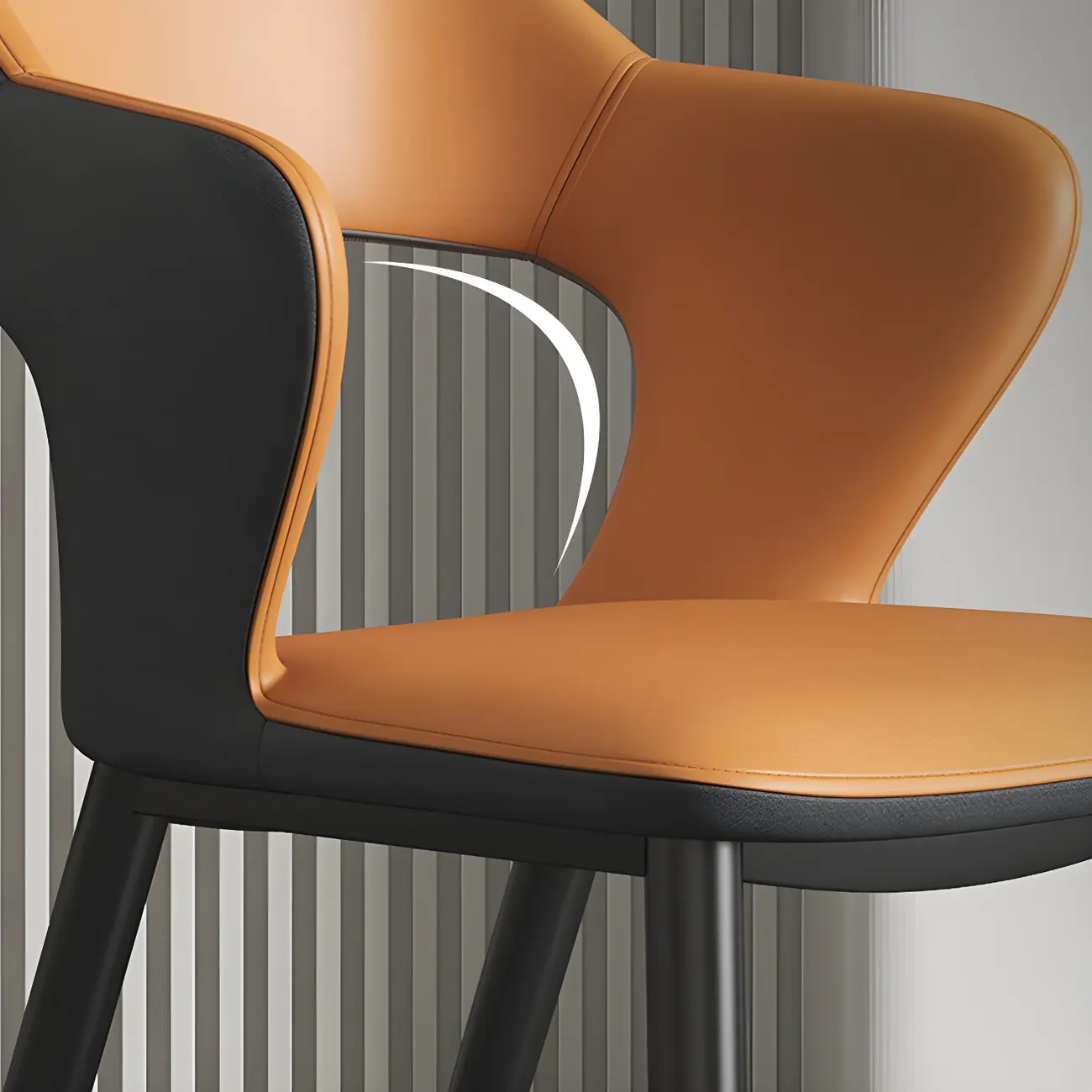 Contemporary Upholstered Open Back Dining Chair with Arms Image - 11 | homeyfad