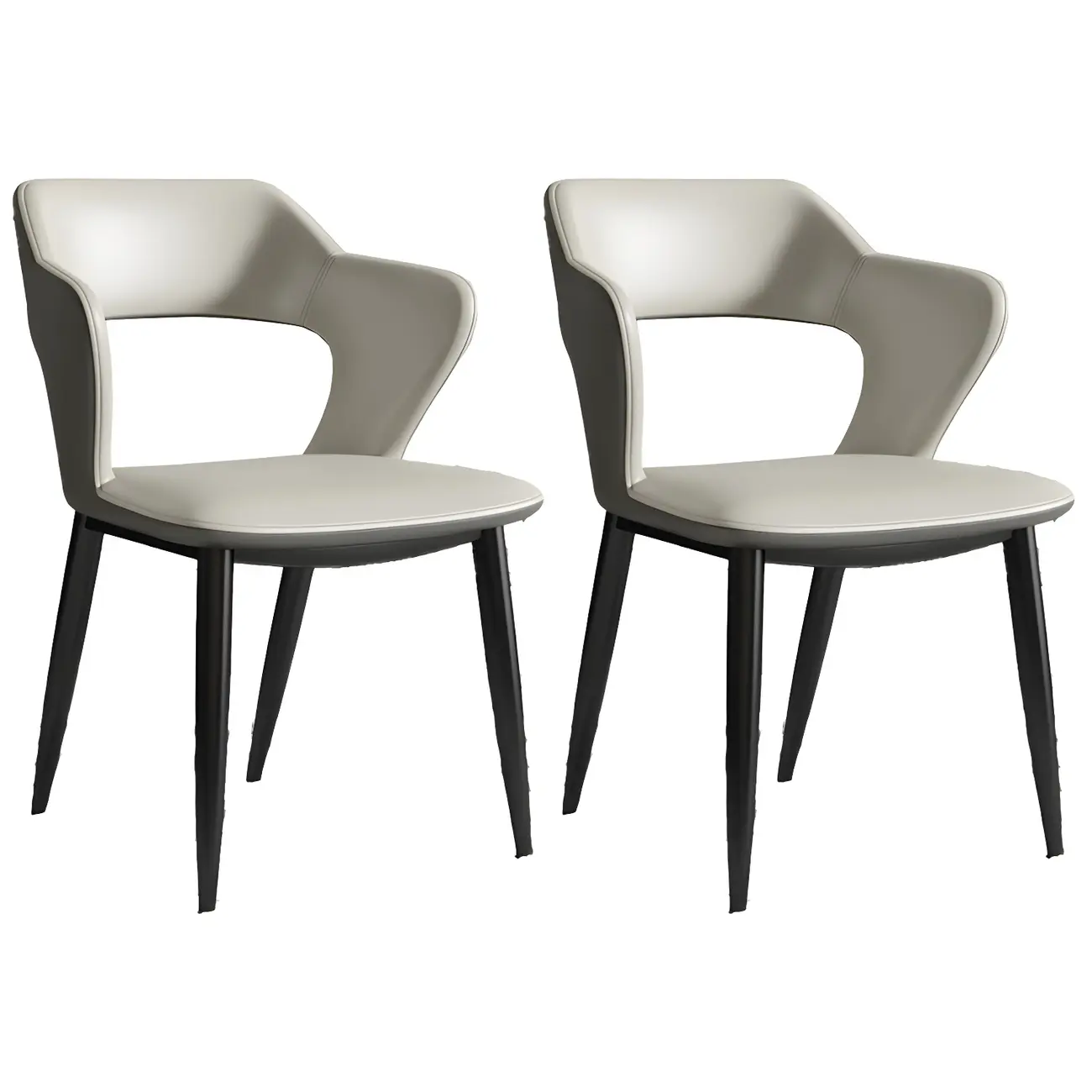 Contemporary Upholstered Open Back Dining Chair with Arms Image - 16 | homeyfad