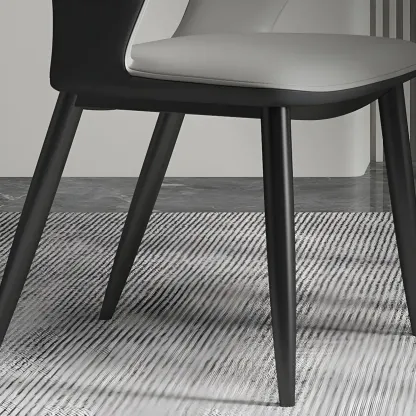 Contemporary Upholstered Open Back Dining Chair with Arms Image - 17