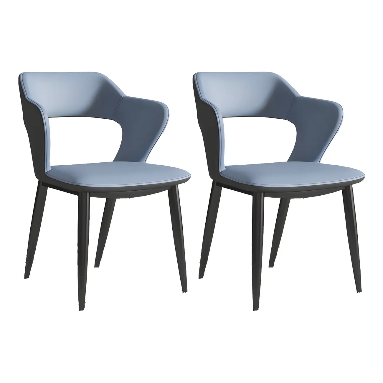 Contemporary Upholstered Open Back Dining Chair with Arms Image - 27 | homeyfad