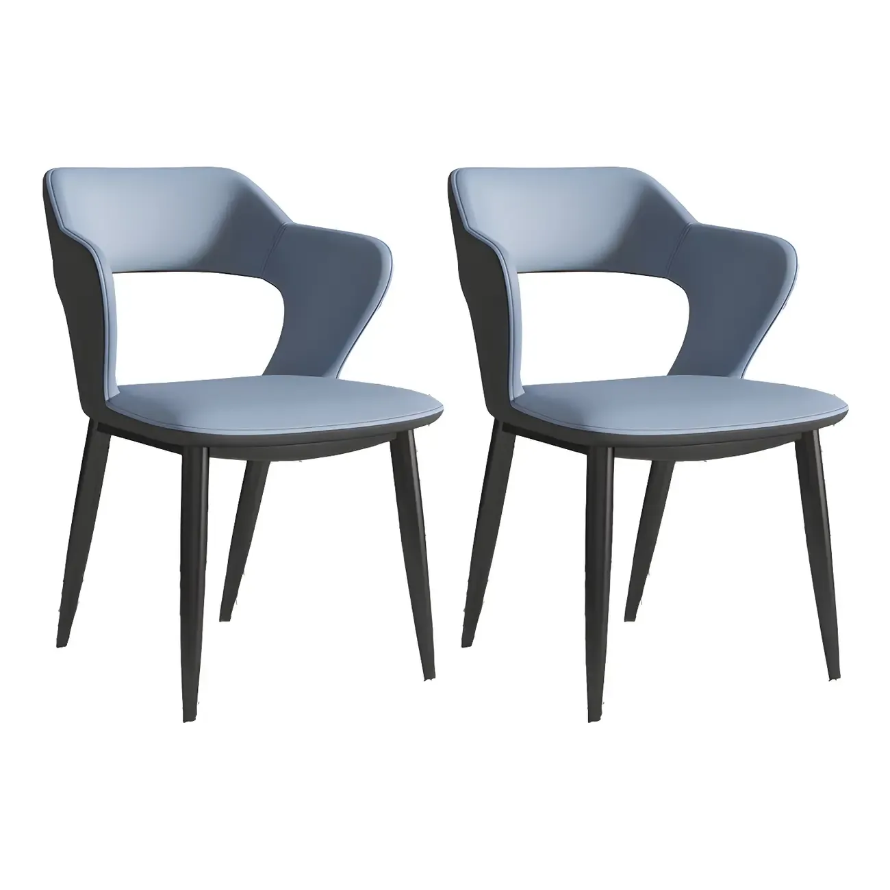Contemporary Upholstered Open Back Dining Chair with Arms Image - 27