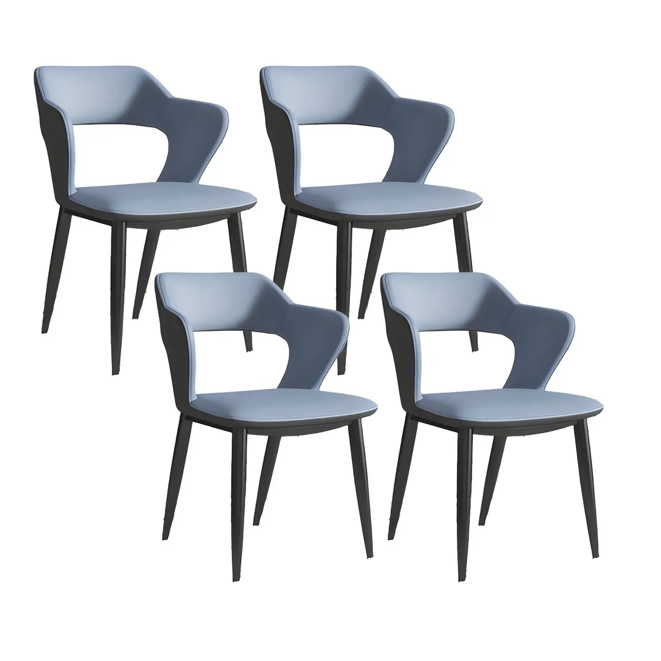 Contemporary Upholstered Open Back Dining Chair with Arms Image - 28 | homeyfad