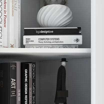 Scandinavian Walnut Wood Corner Bookcase 3-Tier Image - 11